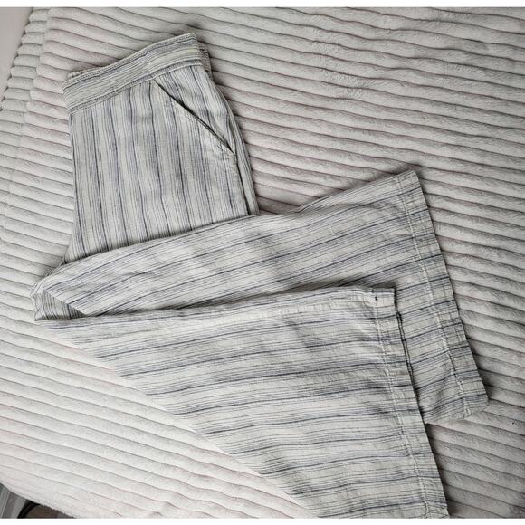 Max Studio Wide Leg Linen Cotton Pants Size XL Blue Casual Chic Summer Coastal - Picture 5 of 9